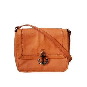 Vintage Juicy Couture Leni orange leather crossbody bag with anchor charm